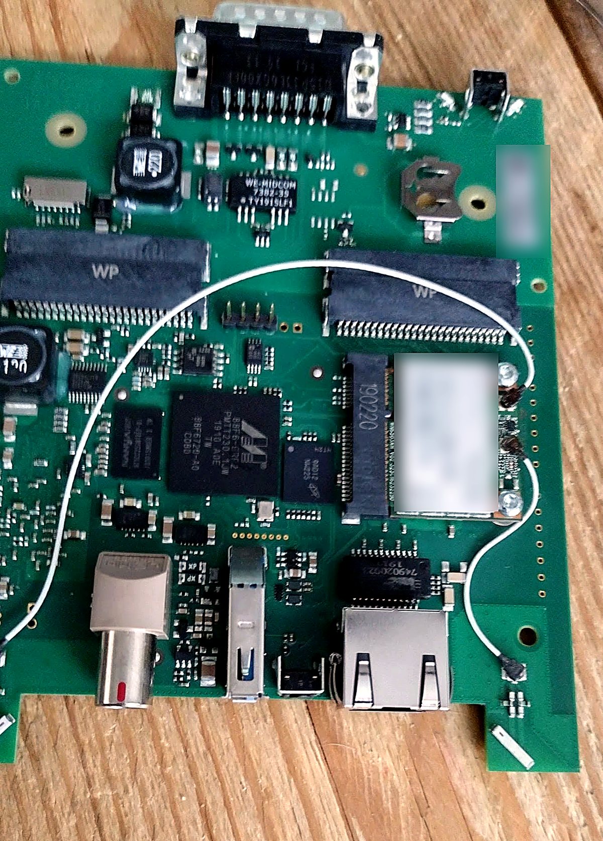 The main circuit board of an ICOM interface out of its case